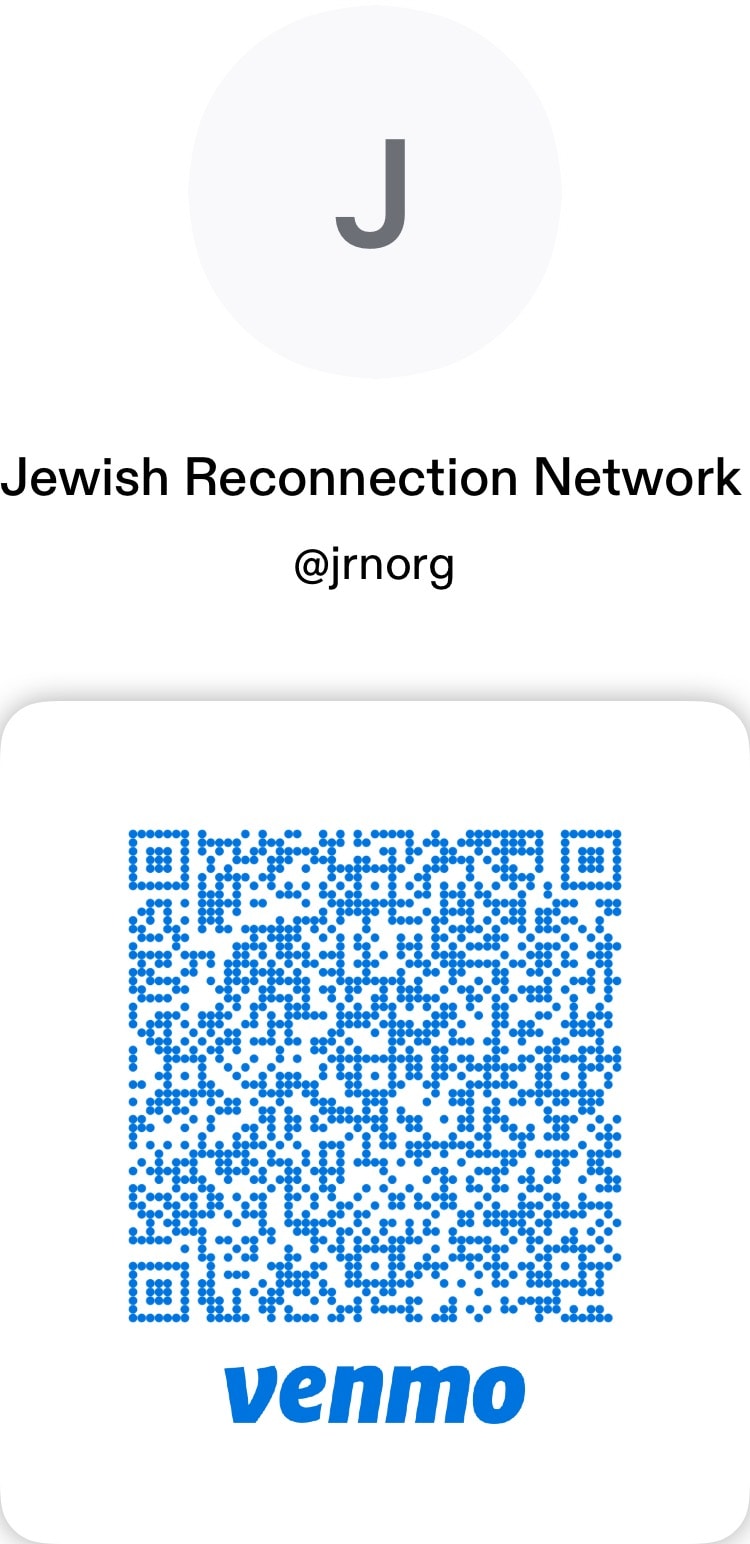 Venmo QR code for Jewish Reconnection Network — scan to donate to @jrnorg